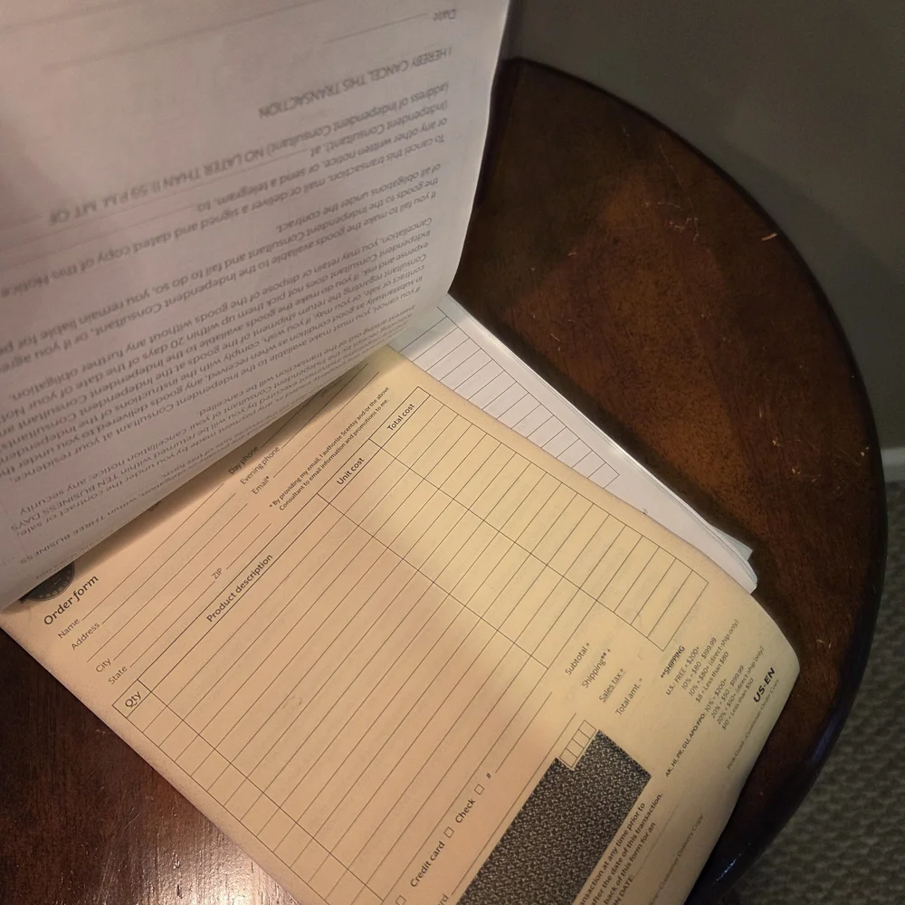 Scentsy Order Form Pad